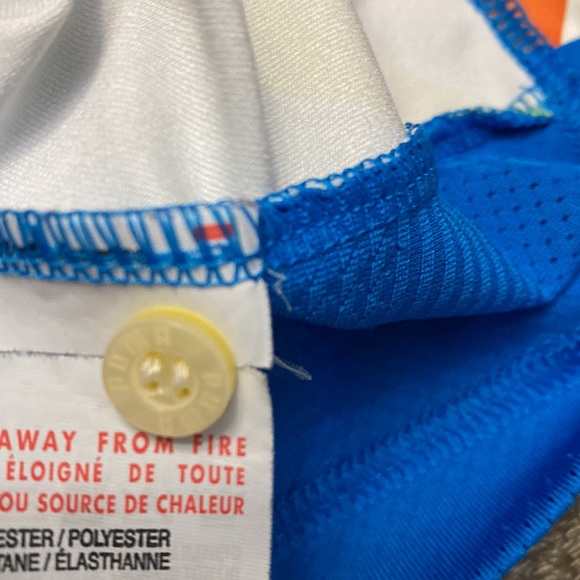 Puma Polo Shirt Blue Orange Golf Golfer Rugby Casual Mens Short Sleeve medium - Picture 8 of 9